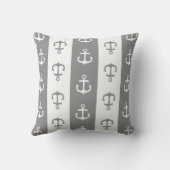 チャコールグレーの航海のないかりの装飾的な枕 クッション (裏面)