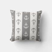 チャコールグレーの航海のないかりの装飾的な枕 クッション (正面)