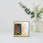 チャコールグレーアーティスト/講師/教育者アート先生 スクエア名刺 (スタンド正面)