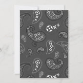 チャコールグレーウエスタンバンダナプリント誕生日パーティー 招待状 (裏面)