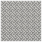 チャコールグレーギリシャ鍵模様 ファブリック (クローズアップ)