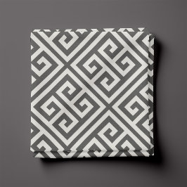 チャコールグレーギリシャ鍵模様 ファブリック