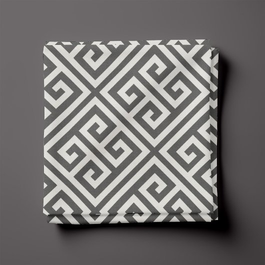 チャコールグレーギリシャ鍵模様 ファブリック