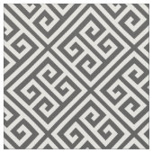 チャコールグレーギリシャ鍵模様 ファブリック (クローズアップ)