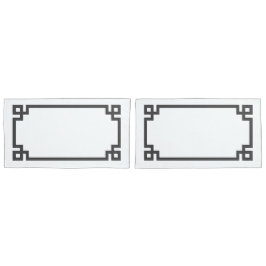 チャコールグレーギリシャ鍵縁どキングサイズ 枕カバー