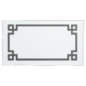 チャコールグレーギリシャ鍵縁どキングサイズ 枕カバー (正面左)