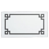 チャコールグレーギリシャ鍵縁どキングサイズ 枕カバー (正面右)