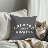 チャコールグレークリスチャン引用文装飾用クッション クッション