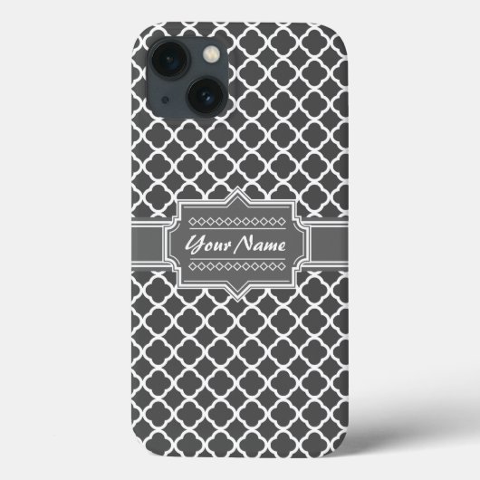 チャコールグレークローバーカスタムパーソナライズされた名 Case-Mate iPhoneケース (裏面)