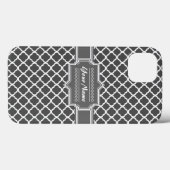 チャコールグレークローバーカスタムパーソナライズされた名 Case-Mate iPhoneケース (裏面 (横))