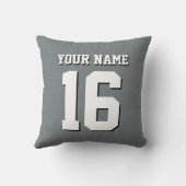 チャコールグレースポーツジャージーチームジャージー クッション (裏面)