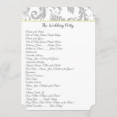 チャコールグレーダマスクイエロートリム結婚式 プログラム (裏面)