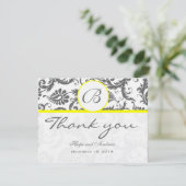 チャコールグレーダマスクイエロ結婚ーのサンキューカード サンキューカード (スタンド正面)