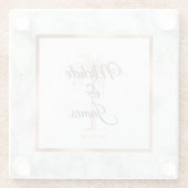 チャコールグレーバラ金ゴールドパームツリーマ結婚ーブルズ ガラスコースター (裏面)