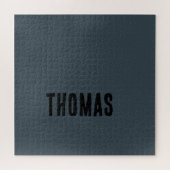 チャコールグレーパーソナライズされたミニマリスト名 ジグソーパズル (横)