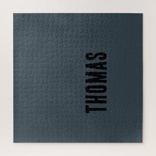 チャコールグレーパーソナライズされたミニマリスト名 ジグソーパズル (縦)