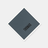 チャコールグレーパーソナライズされたミニマリスト名 スタンダードカクテルナプキン (角)