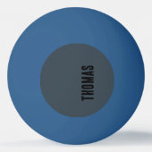 チャコールグレーパーソナライズされたミニマリスト名 卓球ボール (正面)