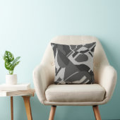 チャコールグレーブラックアはっきりしたゴナルアートデザイン クッション (椅子)