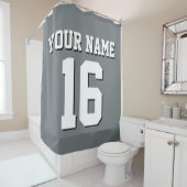 チャコールグレーホワイトスポーツジャージーチームジャージー シャワーカーテン (インサイチュ)