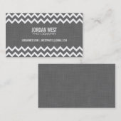 チャコールグレーモダンシェブロン 名刺 (正面/裏面)