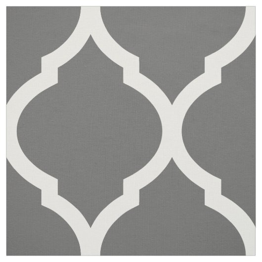 チャコールグレーモロッコクローバー大規模 ファブリック (見本)