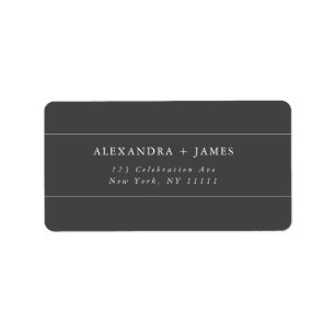 チャコールグレーラージモダン差出人住所ラベル ラベル