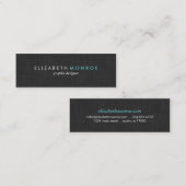 チャコールグレーリネンのテクスチャーお洒落シンプル スキニー名刺 (正面/裏面)