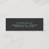 チャコールグレーリネンのテクスチャーお洒落シンプル スキニー名刺 (裏面)