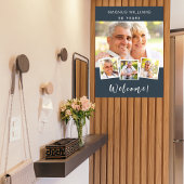 チャコールグレー写真コラージュ誕生日パーティーへようこそ ポスター