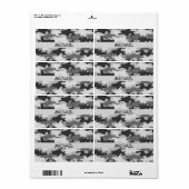 チャコールグレー迷彩柄カモフラージュ名パーソナライズされた ラベル (フルシート)