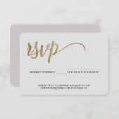 チャコールグレー ゴールド RSVP 郵送不要 予約席 (正面/裏面)