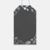 チャコールグレー&シルバーフローラ結婚ズギフトラベル ギフトタグ (裏面)