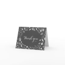 チャコールグレー&シルバーフローラ結婚ズ・サンキュー