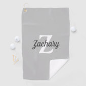 チャコールグレー ホワイト モノグラム オリジナル ゴルフタオル (インサイチュ)