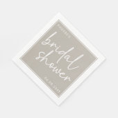 チャコールグレー ミニマル スクリプト ブライダル シャワー スタンダードランチョンナプキン (角)