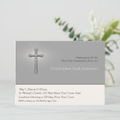 チャコールグレー、十字、宗教招待状 招待状 (スタンド正面)