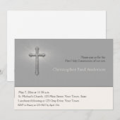 チャコールグレー、十字、宗教招待状 招待状 (正面/裏面)