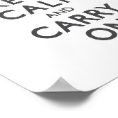 チャコールグレーKeep Calm and Carry On ポスター (角)