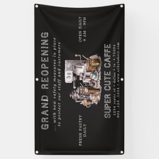 チャコールコーヒーハウスグランドリオープニングストアバナー 横断幕 (縦)