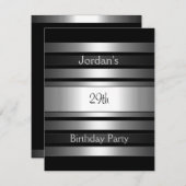 チャコールシルバーストライプズ29thバースデーパーティー 招待状 (正面/裏面)