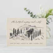 チャコールスケッチ イタリアン ワイナリー セーブ・ザ・デート (スタンド正面)