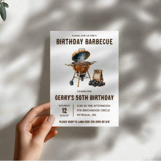 チャコールスモーカー バーベキュー 誕生日 招待状