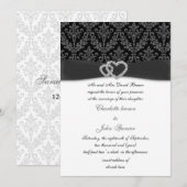 チャコールダマスクジアマンテ結婚式招待状 招待状 (正面/裏面)