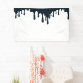 チャコールドリップトップバナー - モダンブラック＆ホワイト 横断幕 (インサイチュ)