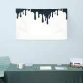 チャコールドリップトップバナー - モダンブラック＆ホワイト 横断幕 (トレードショー)