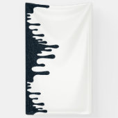 チャコールドリップトップバナー - モダンブラック＆ホワイト 横断幕 (縦)