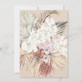 チャコールパンパストロピカルロマンチックブライダルシャワー 招待状 (裏面)