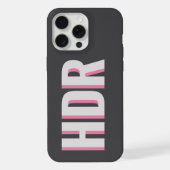 チャコールブラックの陰影モノグラム 名入れ iPhoneケース (裏面)