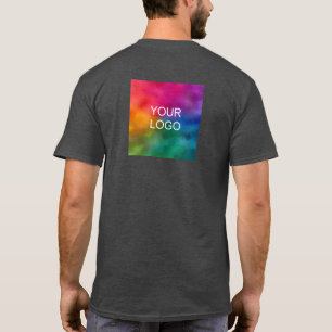 チャコールヘザーカラーテンプレートアップロードロゴ Tシャツ